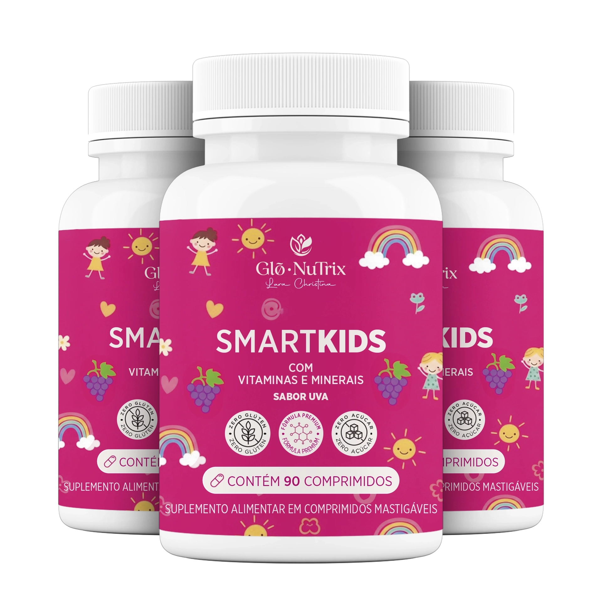 Combo 3x SmartKids – Vitamina Infantil Mastigável